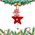 Pentagram Süsleme, Ağaç için Pentagram Süsler | Çan ve Noel Tasarımlı Yıldız Tatil Süsü - Pentagram Kolye, Ev İç Mekan Dekoru için Noel Dekoratif Sahne