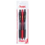 Pentel ENERGEL 0.7 mm Likit Roller Kalem 2xSiyah/1xKırmızı 3'lü set