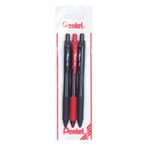 Pentel ENERGEL 1.0 mm Likit Roller Kalem 2xSiyah/1xKırmızı 3'lü set