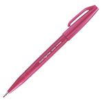 Pentel SES15C-B2X Brush Sign Pen şarap kırmızısı, keçeli kalem, fırça benzeri uç, 1 adet
