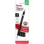 Pentel Sharp mekanik kurşun kalem, (0,5 mm), ince çizgi, siyah namlu, 4'lü paket (P205PF4A)
