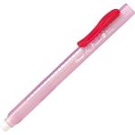 Pentel Sürgülü Kalem Silgi Şeffaf Gövdeli Kırmızı ZE11T-B