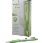 Pentel Twist-Erase Click Mekanik Kalem, (0,7 Mm), Şeffaf Varil, Kireç Yeşili Kavrama, 12'li Paket (P - Renkli