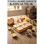 Penthouse 7 Parça Natural Bambu Çerezlik & Kahvaltılık Seti