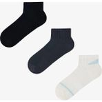 Penti 3 Çift Burun Dikişsiz Spor Microfiber Havlu Taban Soket Çorap - Siyah - Gri - Beyaz