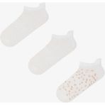 Penti 3 Çift Burun Dikişsiz Spor Microfiber Leopar Desenli Çekçekli Patik Çorap - Pembe - Beyaz