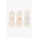 Penti 3 Çift Pamuklu Çizgili Fiyonk Desenli Sneaker Çorap