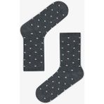 Penti 5 Çift Pamuklu Yıldız ve Puantiye Desenli Soket Çorap - Standart - Gri