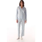 Penti Açık Gri Cool Stripes Pamuklu Gömlek Pantolon Pijama Takımı - Çok Renkli - XL