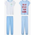 Penti Açık Mavi Erkek Çocuk Çizgili Space Pamuklu 2'li Pijama Takımı - Çok Renkli - 5 - 6 Yaş