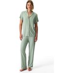 Penti Açık Yeşil Alia Green Rib Düğmeli Gömlek Pantolon Pijama Takımı