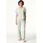 Penti Açık Yeşil Serenity Düğmeli Çizgili Gömlek Pantolon Pijama Takımı