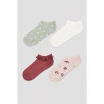 Penti Çok Renkli Girls Retro 4lü Patik Çorap - 35 - 37
