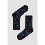 Penti Colorful Leopar Siyah Soket Çorap - Standart