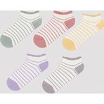 Penti Colorful Lined Frill Beyaz 5'li Patik Çorap