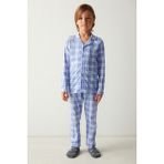 Penti Erkek Çocuk Check Pijama Takımı - Beyaz - 3 - 4 Yaş