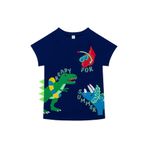 Penti Erkek Çocuk Dinozor Desenli Uv Üst Mayo,İndigo 4-5