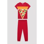 Penti Erkek Çocuk Pizza Çok Renkli Pijama Takımı - 3 - 4 Yaş