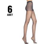 Penti Fit 15 Kadın Külotlu Çorap 6'lı İnce Yapı ve Şık Desen ile Rahat Kullanım - Renkli