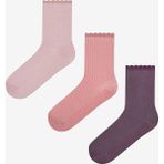 Penti Frilly 3lü Mor Pembe Soket Çorap - Renkli - Standart