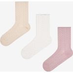 Penti Jacquard Beyaz Açık Pembe Burun Dikişsiz Pantolon Çorabı - Standart