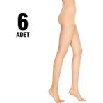 Penti Kadın 15 Den Parlak Külotlu Çorap Açık Ten Renkli 6 Adet Esnek Yapı ile Göz Alıcı Işıltı - XL
