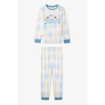 Penti Kırık Beyaz Erkek Çocuk Juggling Baklava Desenli Pijama Takımı