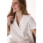Penti Kırık Beyaz Peach Pamuklu Gömlek Pantolon Pijama Takımı - XL