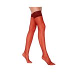 Penti Kırmızı İntive Lingerie 15 Den Burnu Şeffaf Dantelli Silikonlu Parlak Jartiyer Çorabı