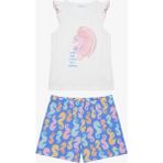 Penti Kız Çocuk Seahorse Pamuklu Pijama Takımı - 4 - 5 Yaş - Mavi - Beyaz