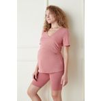 Penti Koyu Pembe Hamile Envelop Tişört Pijama Üstü