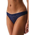 Penti Lacivert Easy Lace Dantel V Model Brazilian Külot - 2XL