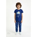 Penti Lacivert Erkek Çocuk Cosmic Nap Pamuklu 2'li Pijama Takımı