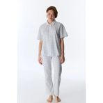 Penti Mavi Cozy Club Gingham Pamuklu Gömlek Pantolon Pijama Takımı - XL