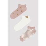 Penti Mini Bear 3 lü Patik Çorap - Pembe - Standart