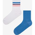 Penti Multistripe 2li Mavi Beyaz Tenis Soket Çorap - Renkli - Standart