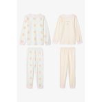 Penti Optik Beyaz Kız Çocuk Çıtır Çiçek Desenli Uzun Kollu Pamuklu 2'li Pijama Takımı