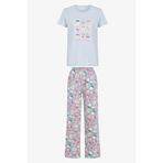 Penti Pamuklu Açık Mavi Sweet Breakfast Pantolon Pijama Takımı