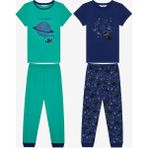 Penti Pamuklu Erkek Çocuk Cat Galaxy 2li Çok Renkli Pamuklu Pijama Takımı - 6 - 7 Yaş