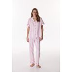 Penti Pembe Happy Mood Pamuklu Gömlek Pantolon Pijama Takımı - XS