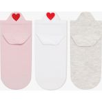 Penti Tab Lovely Heart 3lü Pembe Beyaz Patik Çorap - Pembe - Beyaz