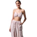 Penti Taş Rengi Kio Müslin Muslin V Yaka Crop Top Üst, Bg89, M