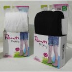 Penti Yüksek Pamuk Oranı Knitwear 2'li Külotlu Çocuk Çorabı - Kız Çocuk Külotlu Çorap - Beyaz - Siyah - 11 - 13 Yaş