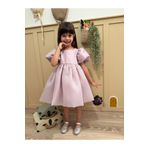 penu baby kids Lila Karolin Balon Etek Balon Kollu Kurdeleli Kız Çocuk Kız Bebek Elbise