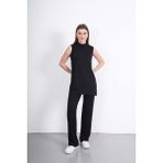 Penye Bizden Viskon Kolsuz Tunik -Siyah - 3XL