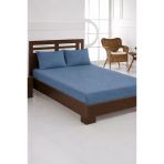 Penye Çift Kişilik 180X200 Cm Lastikli Çarşaf İndigo