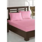 Penye Çift Kişilik 180X200 Cm Lastikli Çarşaf Pembe
