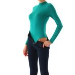 penyebizden Kadın Viskon Boğazlı Kopçalı Zıbın Body-Yeşil