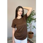 penyebizden Soft Viskon Uzun Tunik-Kahverengi