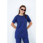 penyebizden Soft Viskon Uzun Tunik-Lacivert